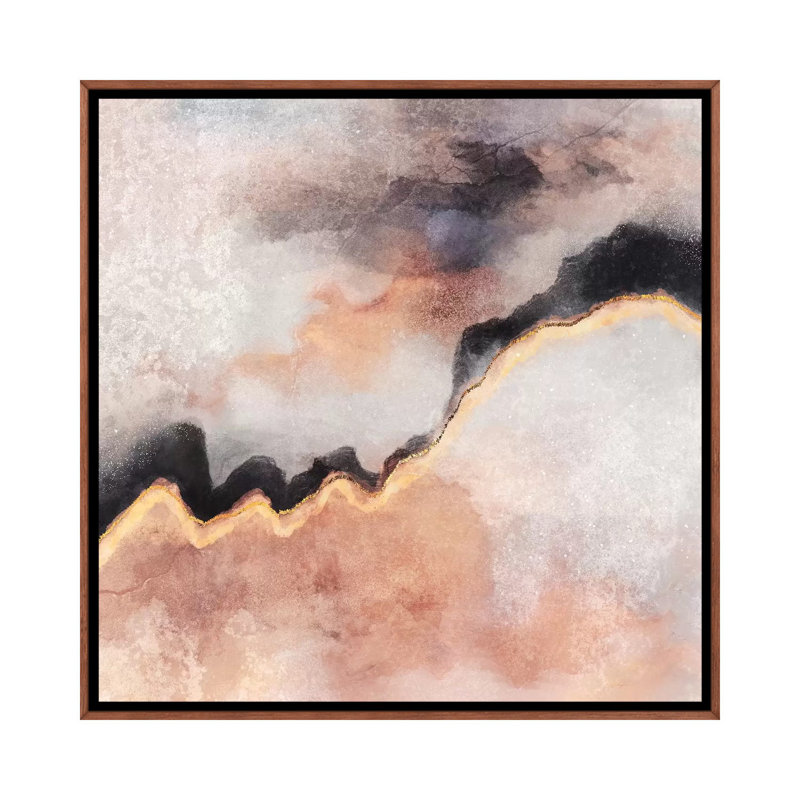 « Path » par Elisabeth Fredriksson-reproduction d’art, H 18 po x l 18 po x P 1,5 po, Toile avec cadre en bois brun classique