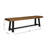 Acacia Outdoor Bench,Sandblast Teak Finish And Black, Set Of 2Pcs-239006852