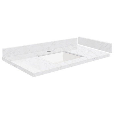 34 Single Vanity Top with 1 Faucet Holes -  Transolid, VT34x22-1KU-MWT-1