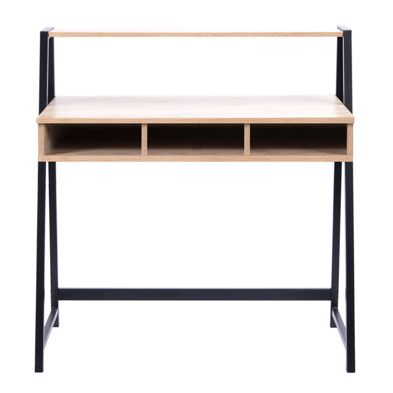 Rhine Computer Desk, Oak, Black