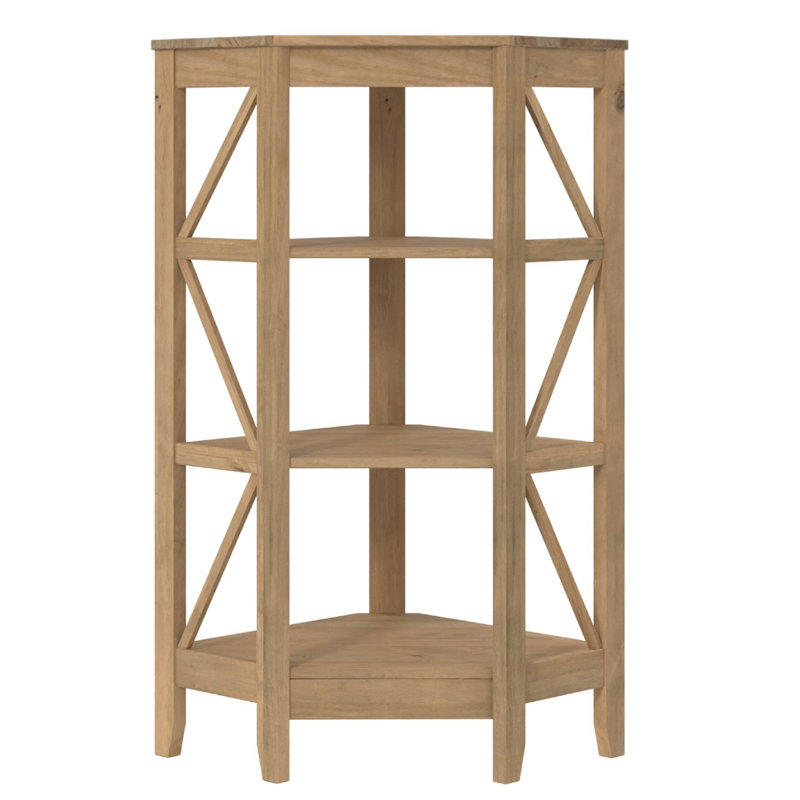 Wood Corner Bookcase 3 Shelf Corona | , (3 Shelves) 49.41"H x 23.23"W x 23.23"D