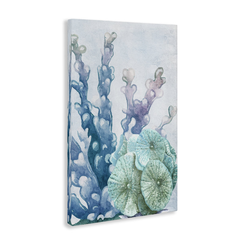 «Coral Days Ocean Blue», art mural par Kim Allen, H 24 po x l 16 po