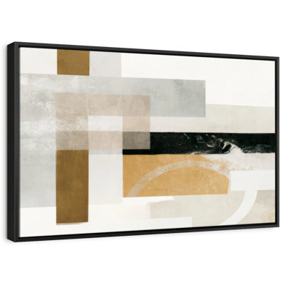 Abstract Gold And Grey Rectangles Canvas Print
