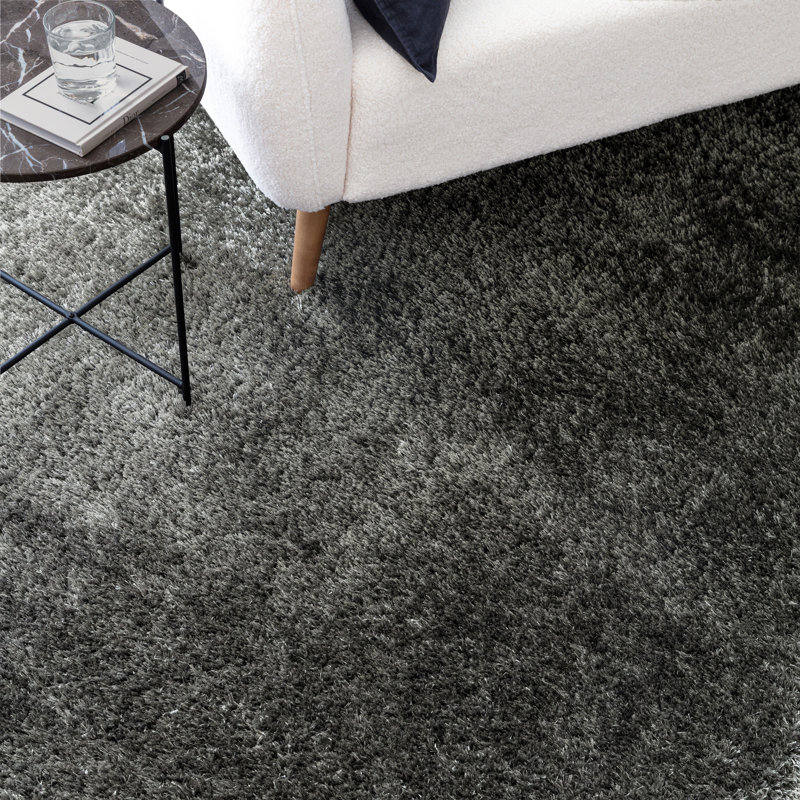 Shelby Solid Colour Shaggy Deep Pile Polyester Area Rug - Modern Contemporary Living & Bedroom, Rectangle 120 x 170 cm