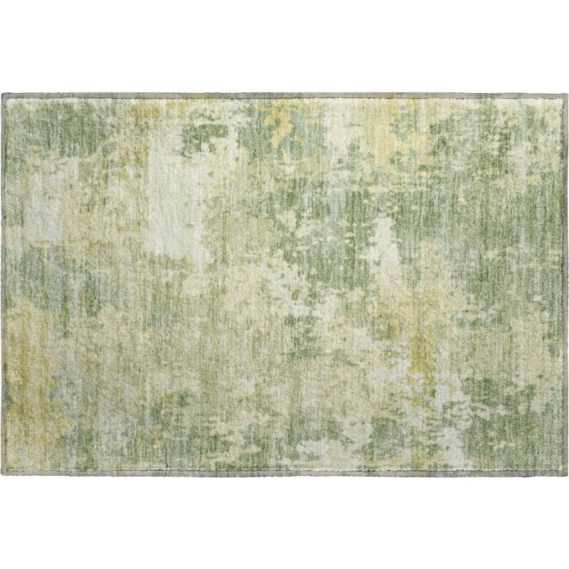 Premium Machine Washable Mayfield AMF2142 abstract Rug, 1'8" x 2'6", Aloe