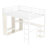 White Wood-Grain, Queen Size, Loft Bed, Wardrobe, Desk, Storage, Smooth Assembly Queen, Space, Sleeping Space