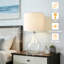  22.38" Clear Glass Modern Table Lamp For Living Room and Bedroom-534504315