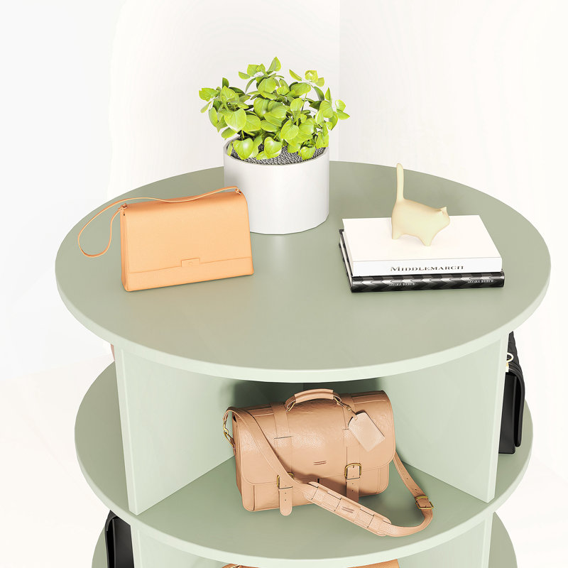 Green 360 Rotating Shoe Cabinet 7 Layers