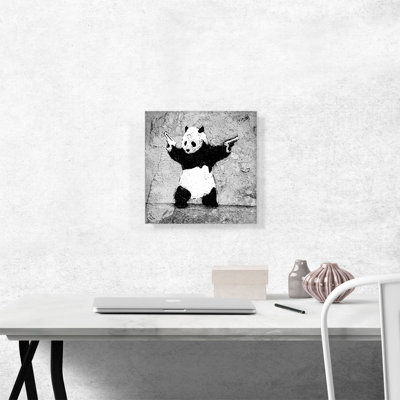 " Panda With Guns " by Banksy Painting Print