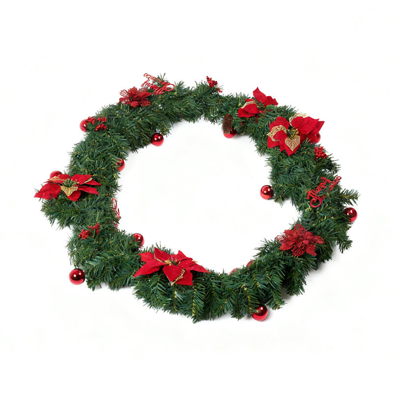 Lighted Wreath, Red