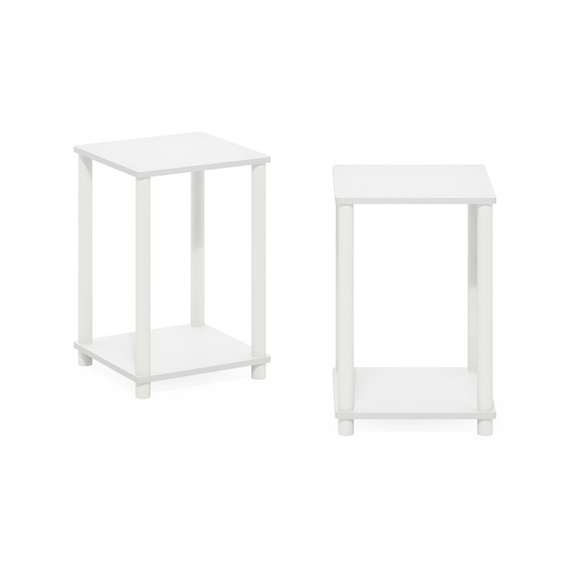 Yreka End Table Set with Storage, White, White
