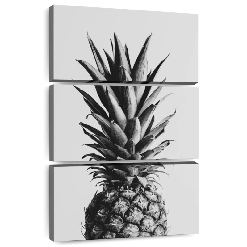 Yarlin Pineapple Black And White I, 57" H x 36" W