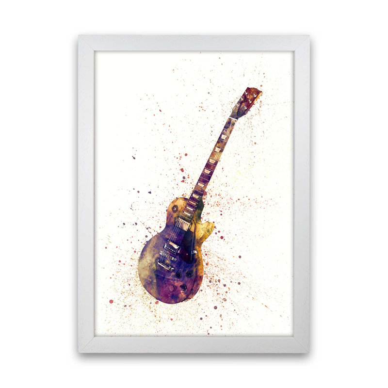 Electric Guitar II by Michael Tompsett - Print, 46cm H x 34cm W x 3cm D, White Framed