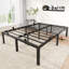 Structure de lit plateforme en métal noir 14 po avec support en lattes d'acier, aucun sommier requis
