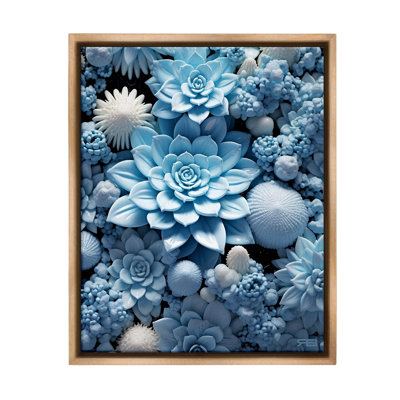 " Blue Patterned Succulents " by RB