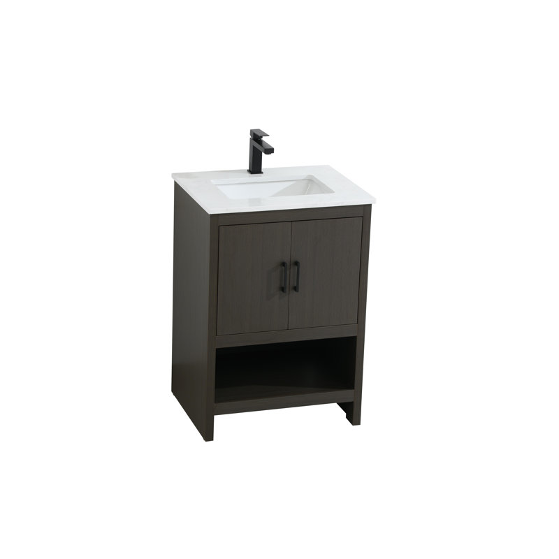Meuble-lavabo simple 24 po Kirkbride, Brun moka