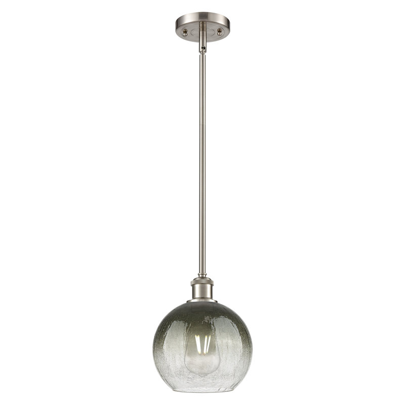 Mini luminaire suspendu à tige 1 lumière 8 po Ballston - Lamorteau, Ardoise, Nickel satiné brossé