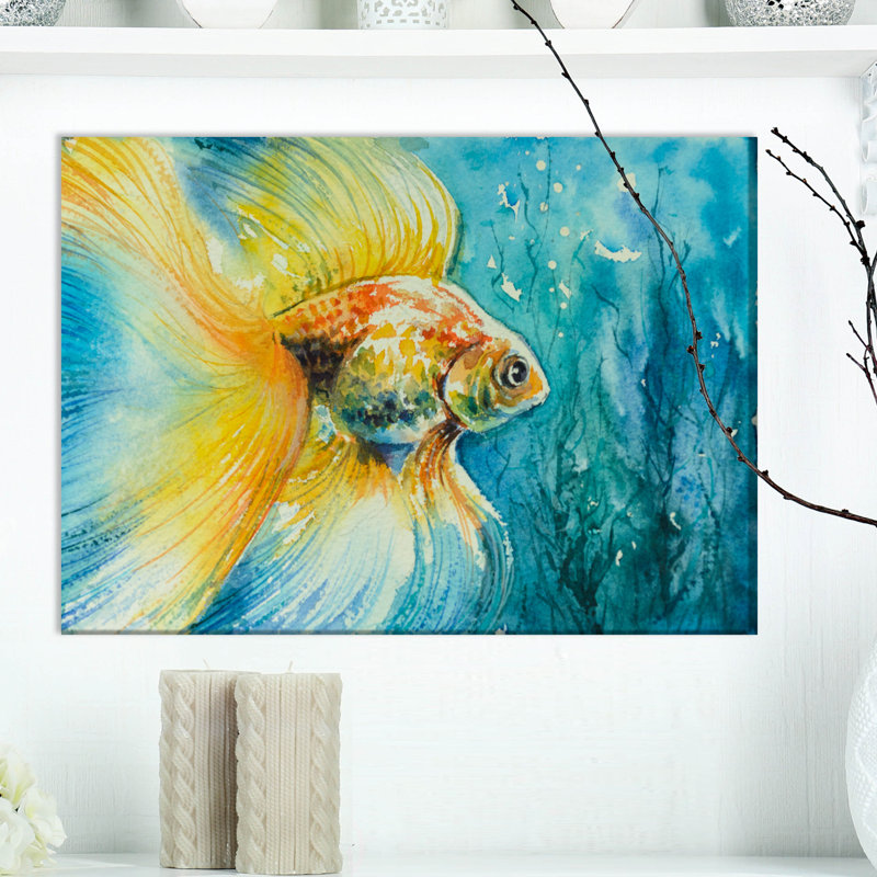 " Goldfish ", 12" H x 20" W x 1" D, Wrapped Canvas