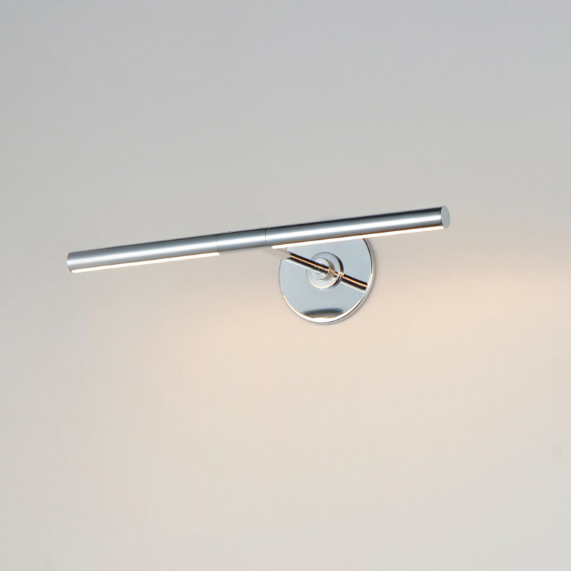 Demontrey Aluminium LED Armed Sconce, White/Polished Chrome, 4.5" H x 19" W x 8.75" D