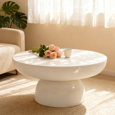 Modern Magnesium Oxide Round Coffee Table