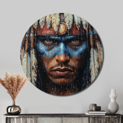 Trail of Tears Native American Chiefs - Art mural rond en métal amérindien