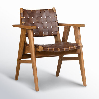 Georges Solid Wood Low Back Armchair in Brown by AllModern