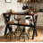 Raihan Pine Solid Wood Top Metal Base Dining Table-135271119