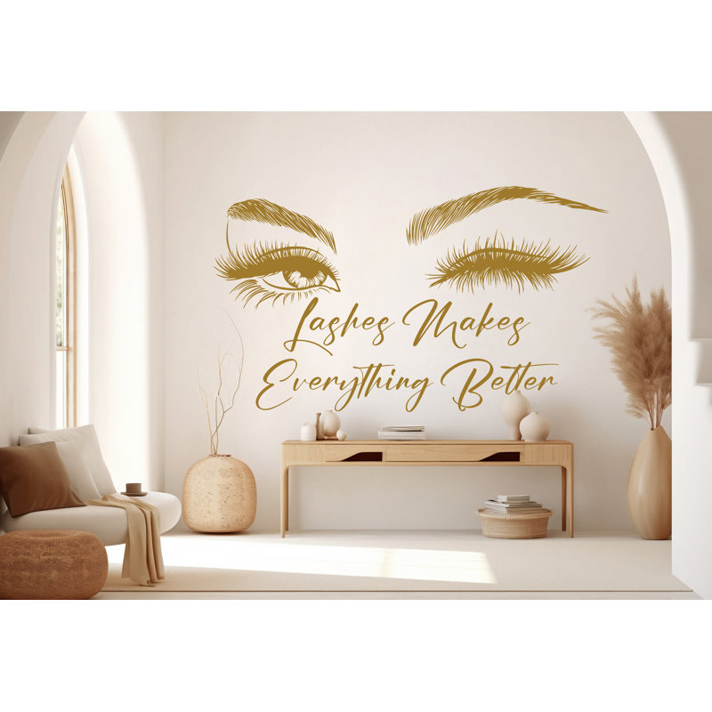 Adhésif décoratif Hello Cils Hello Beauty, H 55 po x l 32 po, Jaune