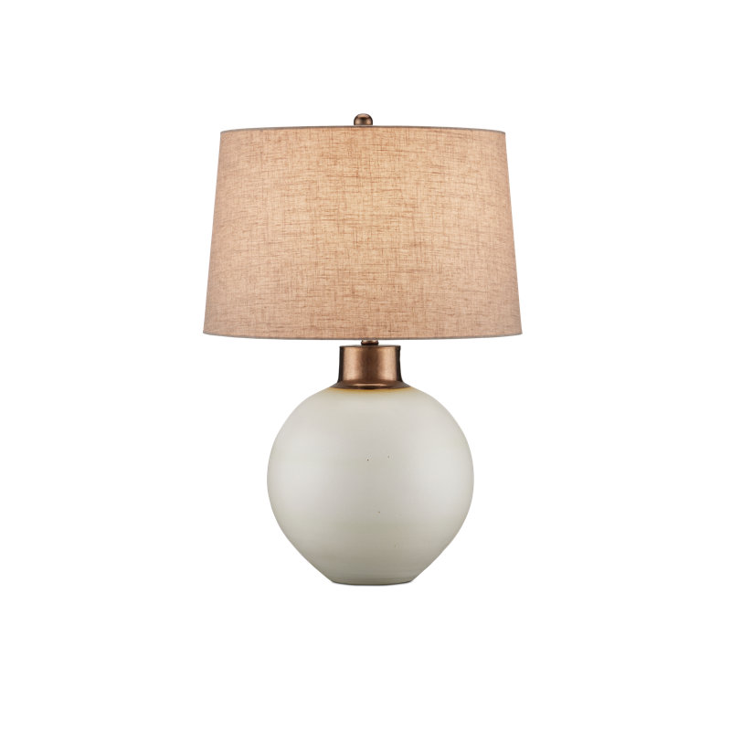 Olano Metallic Gold Natural Linen Table Lamp