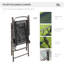 Ensemble de salle à manger de patio 6 pièces pour 4 personnes avec parasol, table d'extérieur et chaises avec 4 chaises pliantes et table ronde en verre pour le jardin, la cour et la piscine, noir