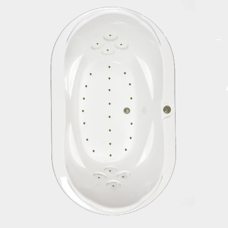 73'' x 43'' Drop-In Air Acrylic Bathtub, Biscuit