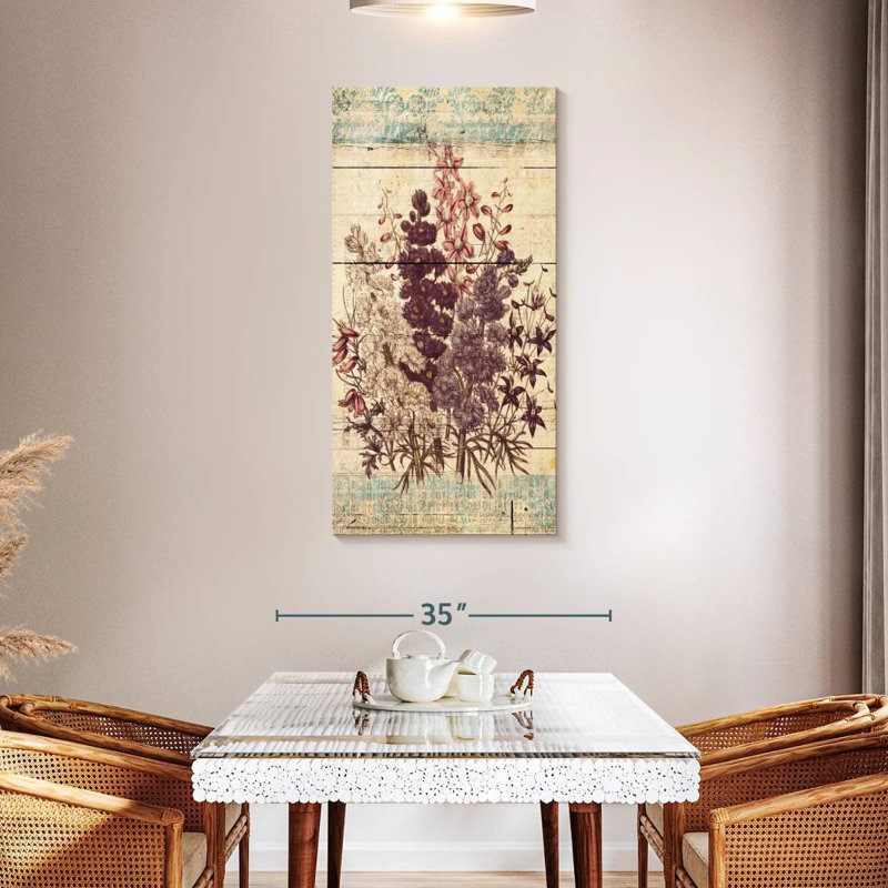Flowers On Wood, 48" H x 24" W