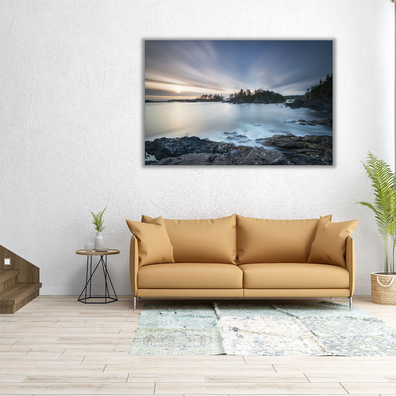 Coucher de soleil sur l'île de Vancouver - reproduction d'art sur toile, H 32 po x l 48 po