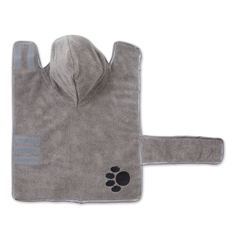 Couverture en polyester AQUA brodé PAW, L 17 po x l 14 po, Gris