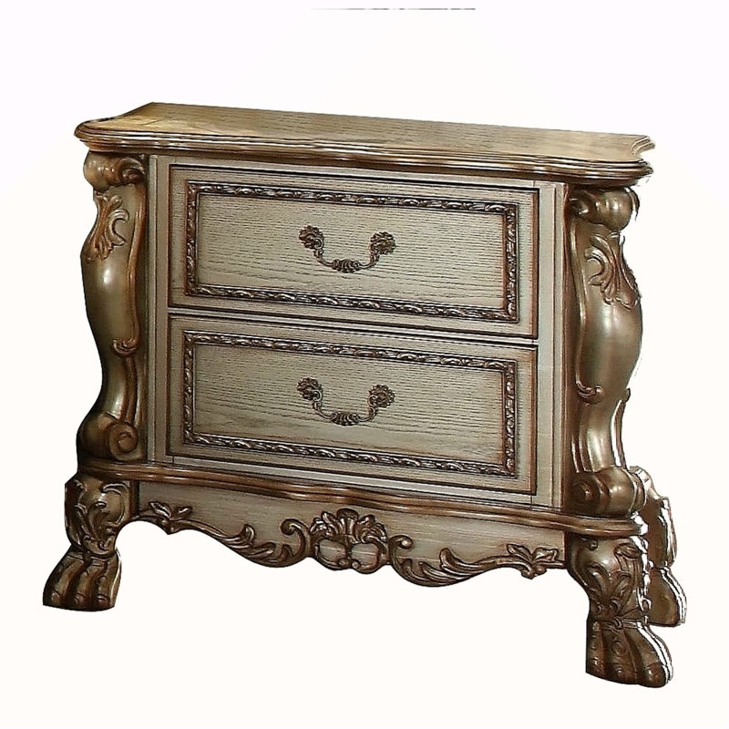 Table de chevet 2 tiroirs Gold Patina