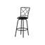 Tabouret de bar 2 pièces, fonction pivotante, construction en métal noir, siège en similicuir, repose-pieds robuste de 2 personnes moderne, fonctionnel, structure, rembourrage en similicuir, uniforme