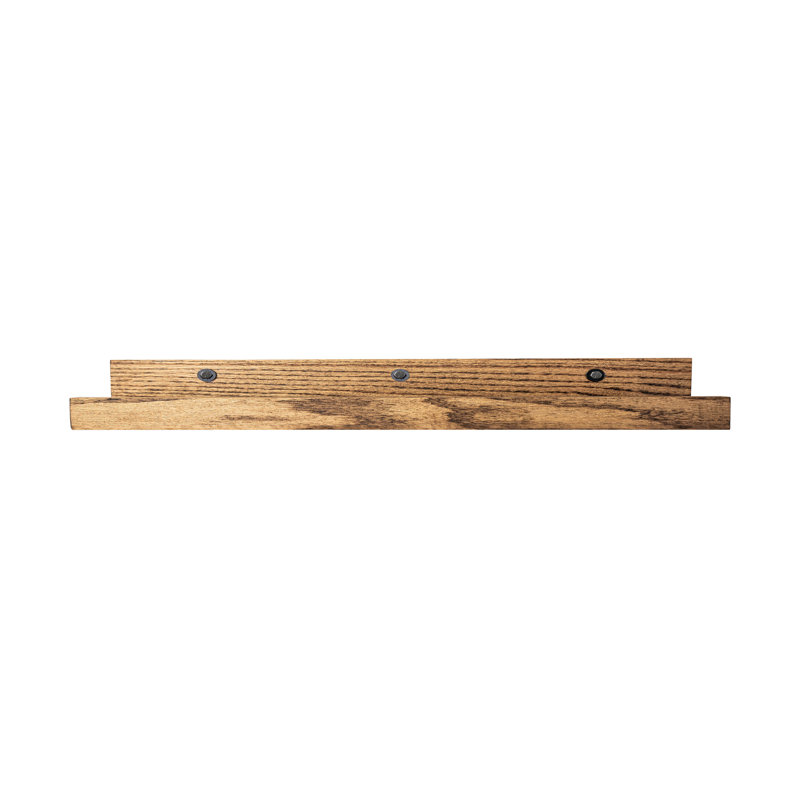 Grandes tablettes rayonnées en chêne massif 3 pièces Rayne, 41x6x5