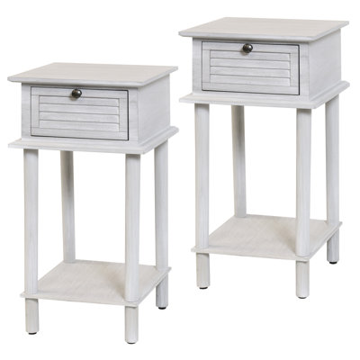 Table d'appoint Chaney à un tiroir - Gris délavé et vieilli