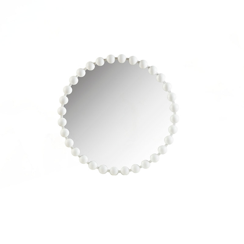 Miroir mural rond P 27 po, Blanc