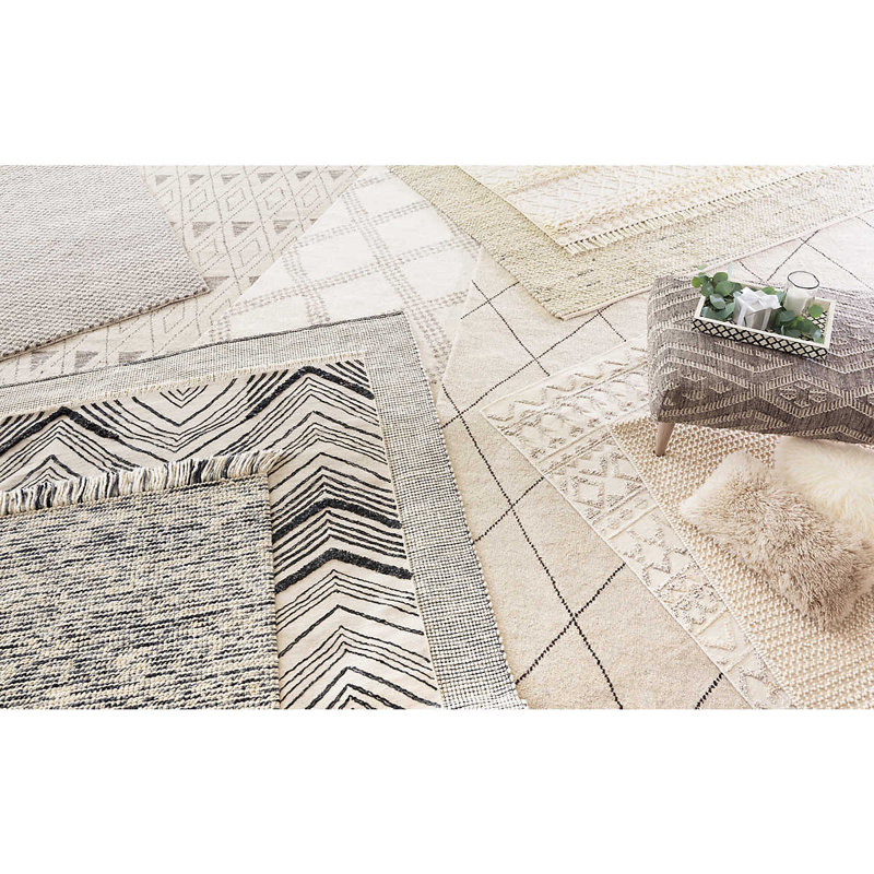 Numa Charcoal Hand Knotted Wool Rug, Rectangle 9'6" x 13'6"