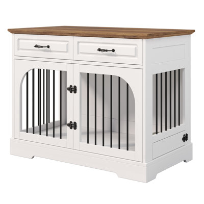 43.3" Farmhouse Dog Crate Furniture