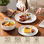 12 Pcs Ceramic Dinnerware Set, Plate And Bowls With Non Slip Base, White Stoneware With Specks, Dinner Plates, Dessert Plates And Bowls For 4 Person, Vertical Edge-108845078