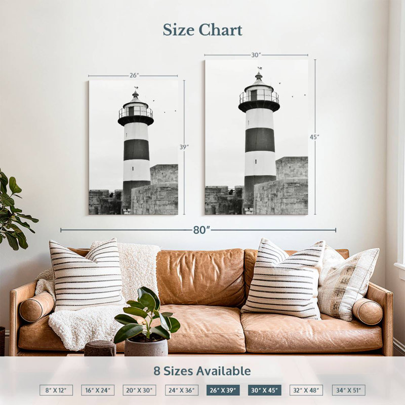 Phare du château Aletra Southsea, H 39 po x l 26 po