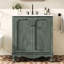 Meuble-lavabo de style rétro 30 po avec lavabo - Bleu antique