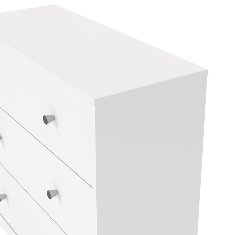 Commode de l 28,5 po à 3 tiroirs Clanton, Blanc