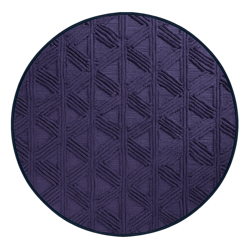 Tapis mauve lavable à la machine, Rond 5 pi