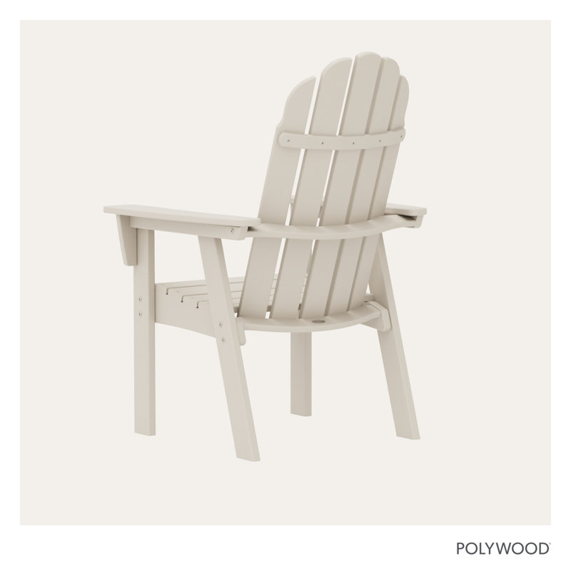 POLYWOOD Vineyard Curveback Adirondack Dining Chair, Sand