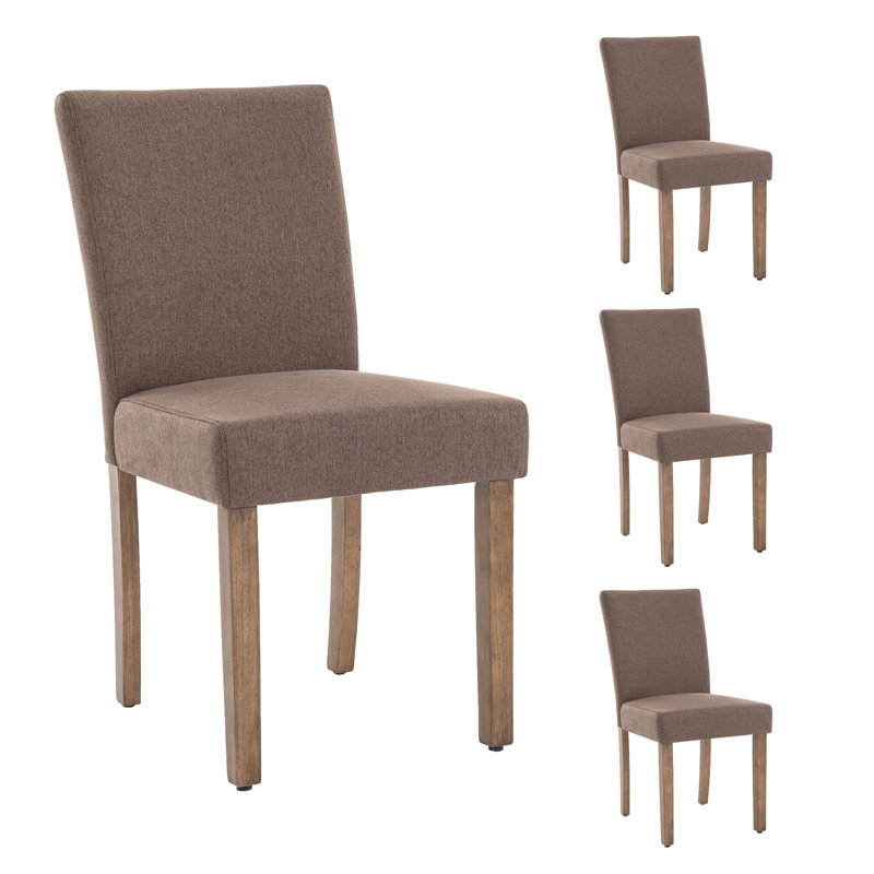 Chaise de salle à manger rembourrée, chaise de cuisine Parsons moderne, chaise d'appoint à haut dossier avec pieds en bois massif