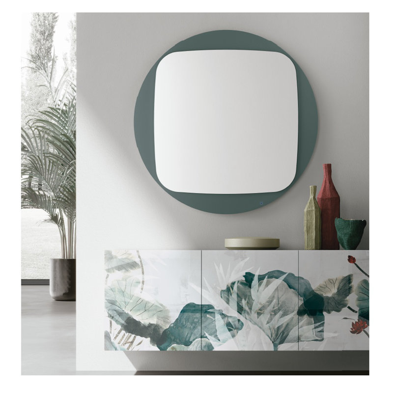 Calizza Round Mirror, Grey