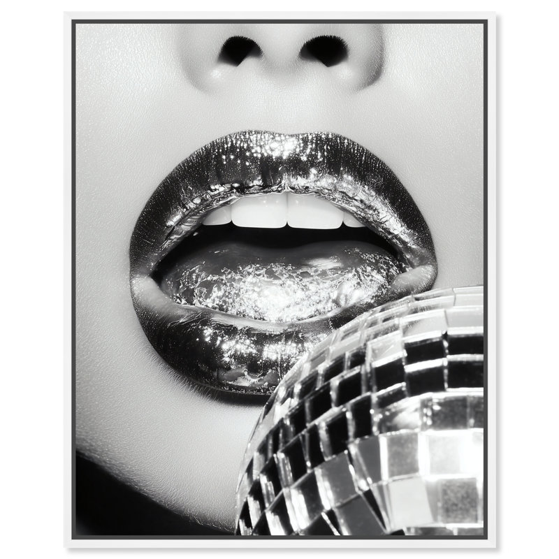 Platinum Gloss Canvas Fashion Print by Oliver Gal, Black Frame, 16 x 20, 21"H x 17"W, White Floater Frame
